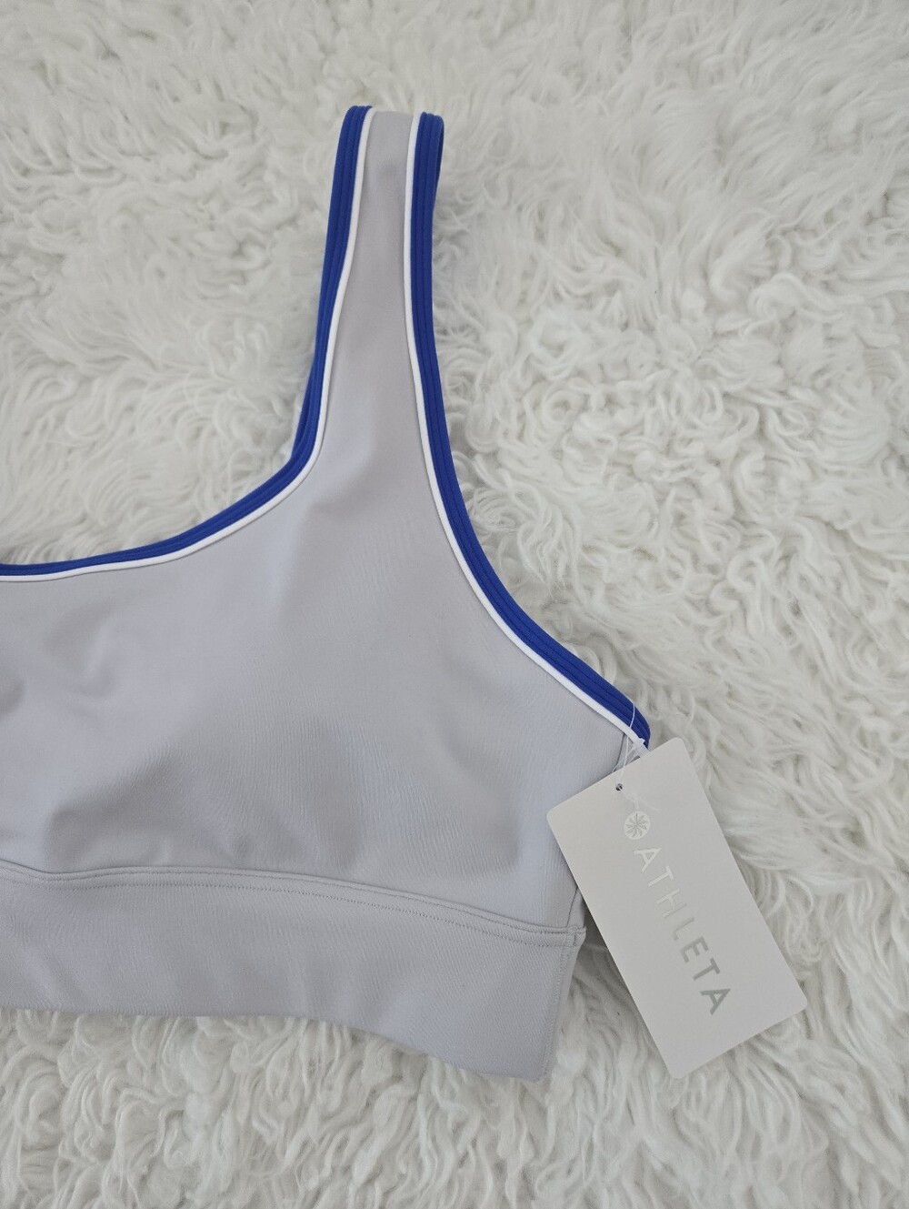 Athleta Breathe Longline Piping Bra designed for A–C cups. Color Galactic Grey. - Picture 3 of 7
